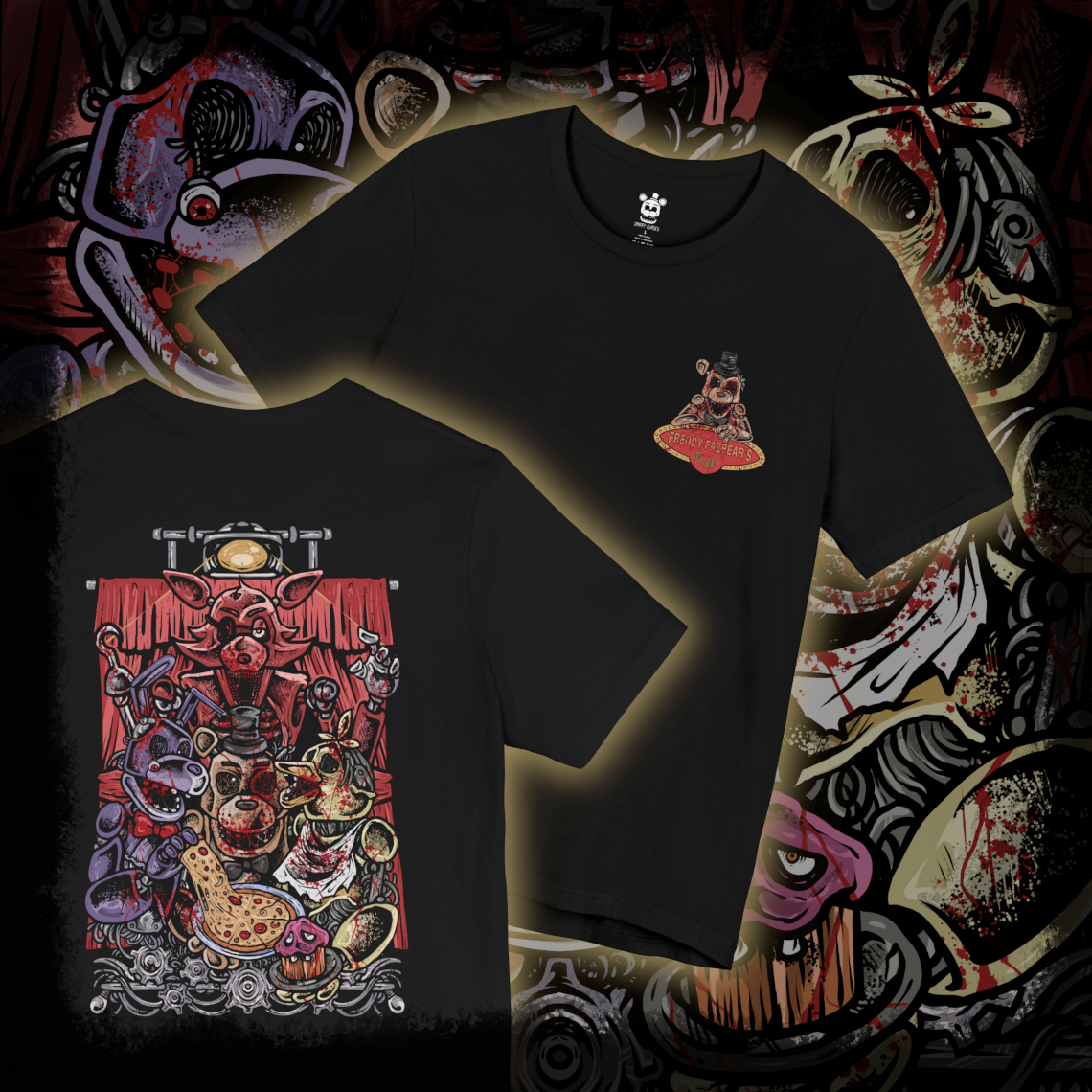 FNAF Withered Freddy Fazbear Pizzeria Double-Sided T-Shirt