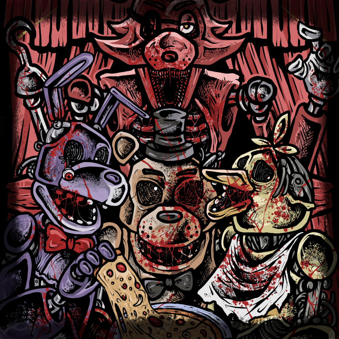 FNAF Withered Freddy Fazbear Pizzeria Double-Sided T-Shirt