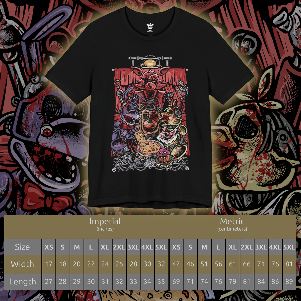 FNAF Withered Freddy Fazbear Pizzeria Double-Sided T-Shirt