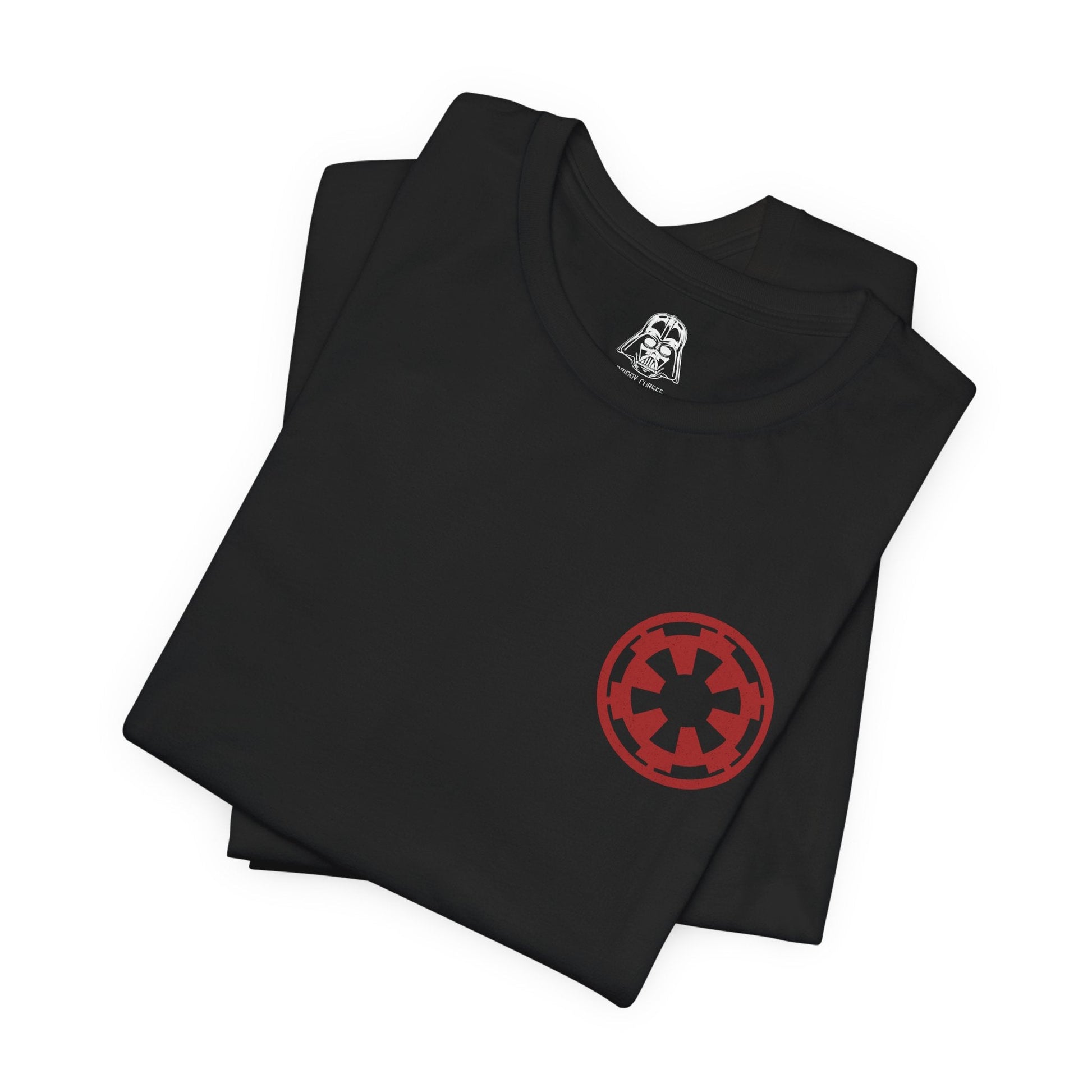 Image 6 of a T-Shirt artwork depicting Anakin Skywalker transitioning into Darth Vader, with flames and darkness consuming the scene as his Jedi robes fade into black armor. The glow of a lightsaber shifts from blue to red, reflecting his descent into the dark side. This design emphasizes betrayal, loss, and the emotional weight behind one of the most iconic character arcs in film history.