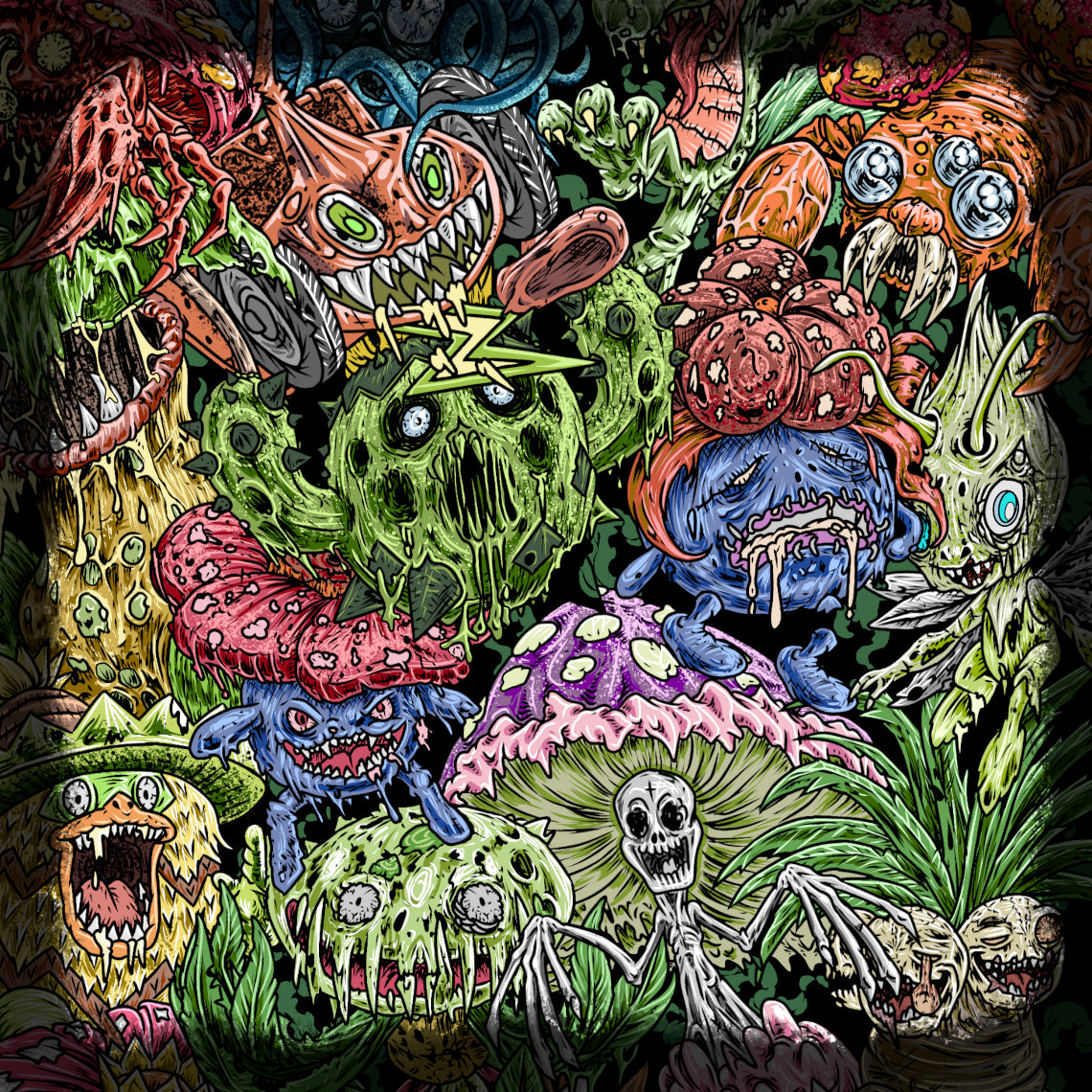 Concept Art of Cursed Grass Type. From gentle forest guardians to colossal ancient beasts, Grass-type Mons embody life, renewal, and the untamed beauty of nature. Iconic creatures such as Venusaur, Treecko, and Paras showcase the incredible diversity of the type, blending botanical power with unique abilities that have made Grass-types a fan favorite across every generation.