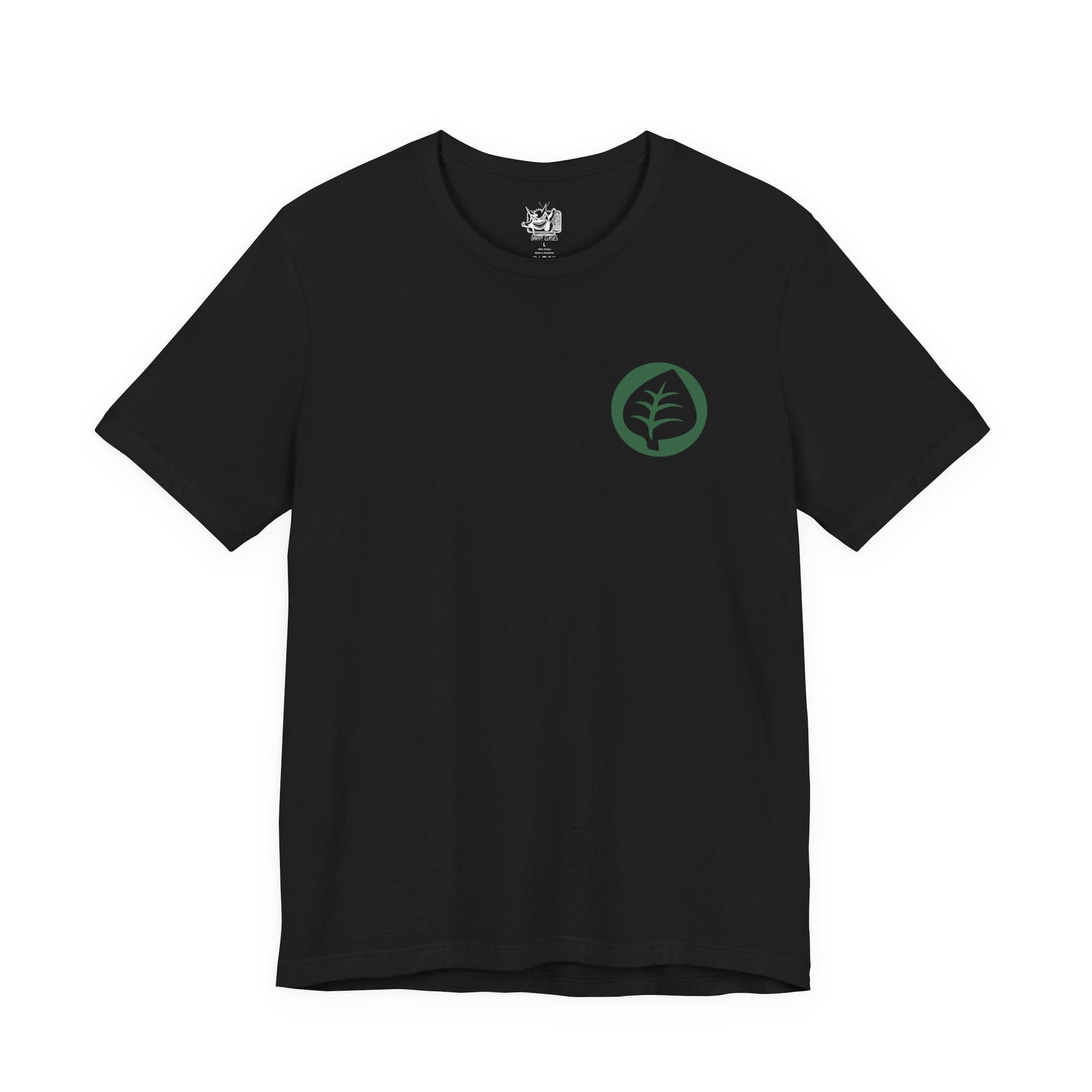 Image 4 of a T-Shirt artwork depicting iconic Grass-type Pokémon standing together in a lush meadow filled with blooming flowers, ancient trees, and winding vines. Green energy flows through the landscape while rays of sunlight illuminate the scene, emphasizing growth and harmony. The design reflects the diverse evolution of Grass-type Pokémon, blending gentle beauty with the hidden strength of nature.
