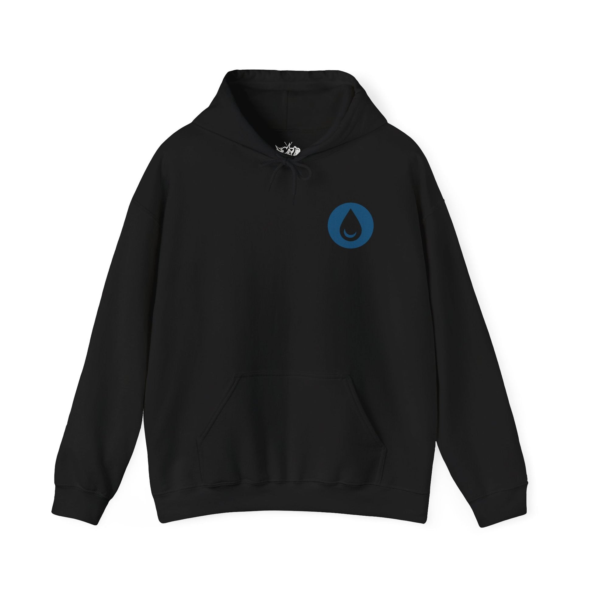 Image 4 of a Hooded Sweatshirt of powerful Water-type Pokémon commanding the sea amid rolling waves, ocean spray, and glowing aquatic energy. Schools of fish swim beneath the surface while storm clouds gather over the horizon, emphasizing the immense power of water in nature. The composition highlights fluid movement, elemental strength, and the timeless connection between Water-type Pokémon and their aquatic world.