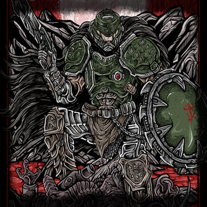 Artwork of Doom The Dark Ages. The Dark Ages reimagines the brutal legacy of the Doom Slayer in a medieval-inspired setting, blending dark fantasy with the franchise’s signature violence. Armed with savage melee weapons and heavy artillery, the Slayer battles demonic hordes across war-torn kingdoms, revealing the ancient origins of his endless crusade against Hell.