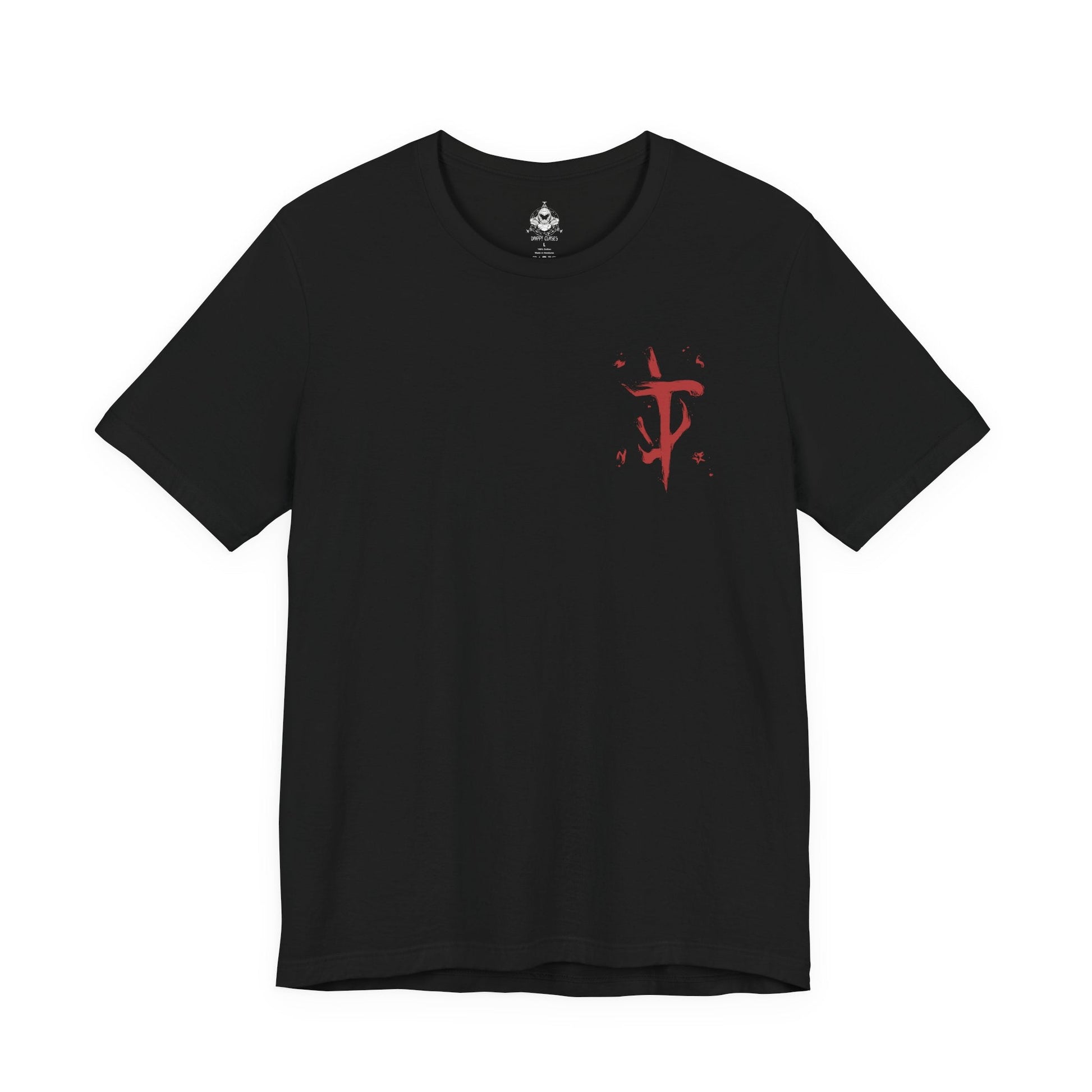 Image 4 of a T-shirt artwork depicting the Doom Slayer charging through a war-torn medieval landscape, crushing demons beneath armored boots while wielding ancient, rune-etched weapons. Castles burn in the distance as portals to Hell tear open across the sky. This design reflects relentless aggression, apocalyptic warfare, and the Slayer’s eternal crusade against the forces of darkness.