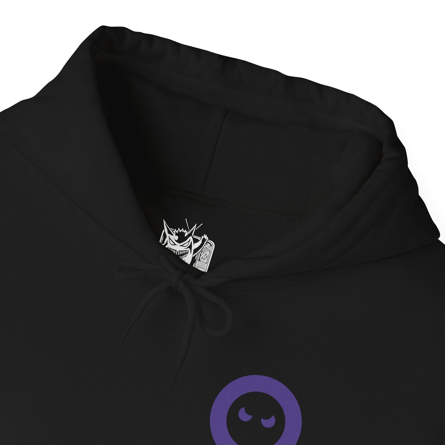 Folded Hooded Sweatshirt of a dimensional rift filled with Ghost Pokémon and drifting souls. Haunted lanterns, mysterious runes, and spectral flames illuminate the darkness as phantom figures materialize from beyond. The composition emphasizes mystery, otherworldly power, and the chilling yet captivating presence that defines Ghost-type Pokémon throughout the Pokémon universe.