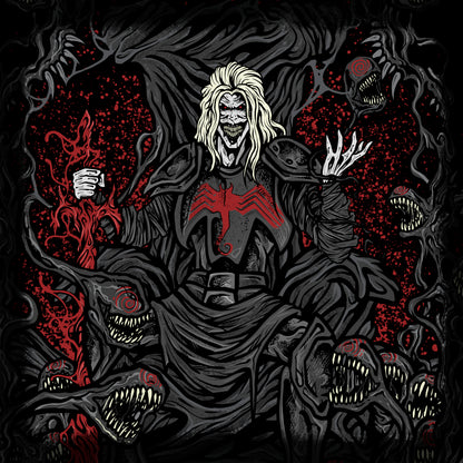 Wallpaper of Knull God of the Symbiotes. Known as the King in Black, Knull commands the hive mind connecting every symbiote, including Venom and Carnage. His arrival brings darkness, dragons forged from living symbiotes, and planetary destruction. Knull represents the origin of the symbiote mythology and the ultimate embodiment of cosmic void and death.