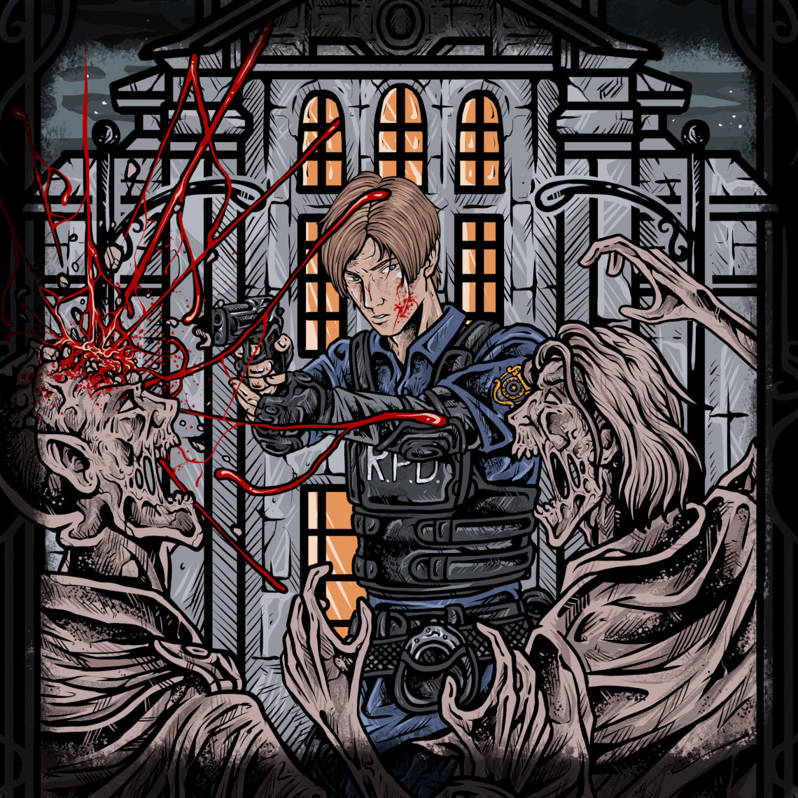 Wallpaper of Raccoon City Outbreak. Outmatched and surrounded, Leon pressed forward through fear and chaos. Each encounter with the undead hardened his resolve, shaping him into the agent he was destined to become.