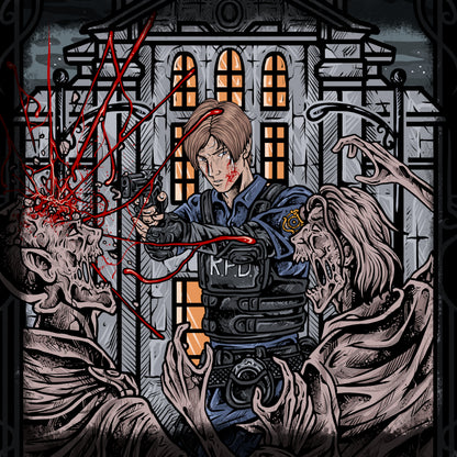 Wallpaper of Raccoon City Outbreak. Outmatched and surrounded, Leon pressed forward through fear and chaos. Each encounter with the undead hardened his resolve, shaping him into the agent he was destined to become.