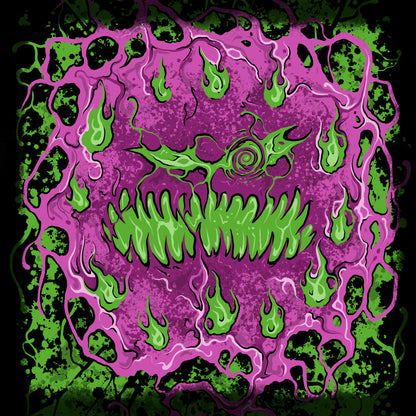 Artwork of The Forbidden Spirits of the Keystone. This spirit is said to be formed from countless restless souls bound together. Its eerie face appears in a swirling, shadowy mass, and those who approach it often feel the weight of centuries of grudges. Legends warn that it can manipulate its surroundings, striking fear into anyone who disturbs its domain.