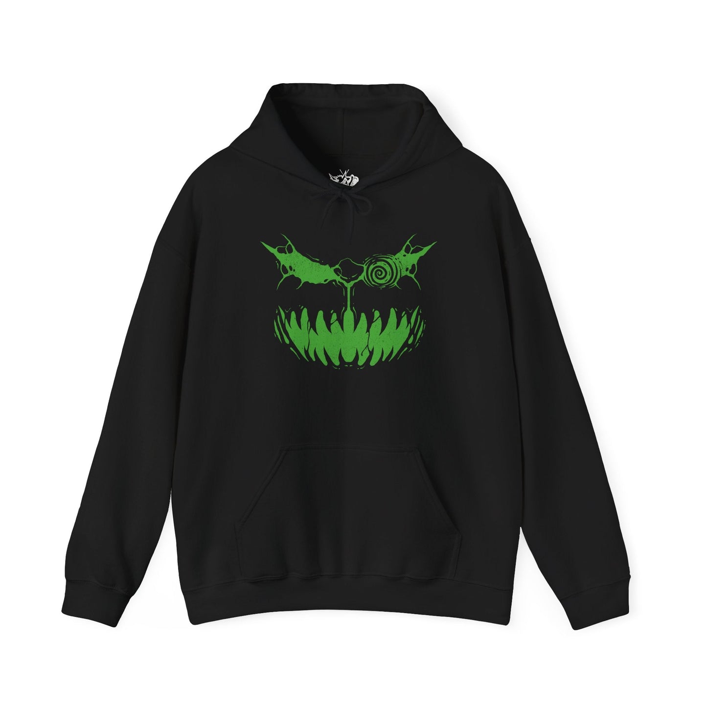Image 4 of a Hooded Sweatshirt of Spiritomb erupting from the cracked Odd Keystone, a swirling cloud of spectral faces glowing in violet light. Dark mist coils across the ground while ghostly energy distorts the air around the cursed stone. The composition emphasizes supernatural horror, imprisoned souls, and the ancient folklore that defines Spiritomb’s eerie presence in the Pokémon world.