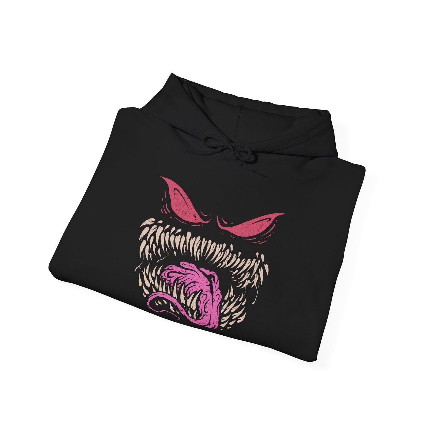Image 6 of a Hooded Sweatshirt of the ghostly trio Gastly, Haunter, and Gengar hovering in a moonlit cemetery, their forms blending into swirling fog and shadows. Gastly’s gas pulses with purple haze, Haunter’s claws extend as if to strike, and Gengar’s grin radiates malevolent charm. The design emphasizes ghostly evolution, eerie playfulness, and the haunting charm that defines this classic Pokémon line.