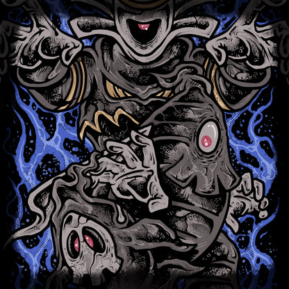 Concept Art of The Soul Reapers of Sinnoh. Beginning as a quiet watcher in the darkness, this spectral line grows into a powerful guardian of the unseen realm. The middle stage is said to contain an endless darkness within its body. When fully matured, it acts as a guide between worlds, ensuring restless spirits continue their journey.