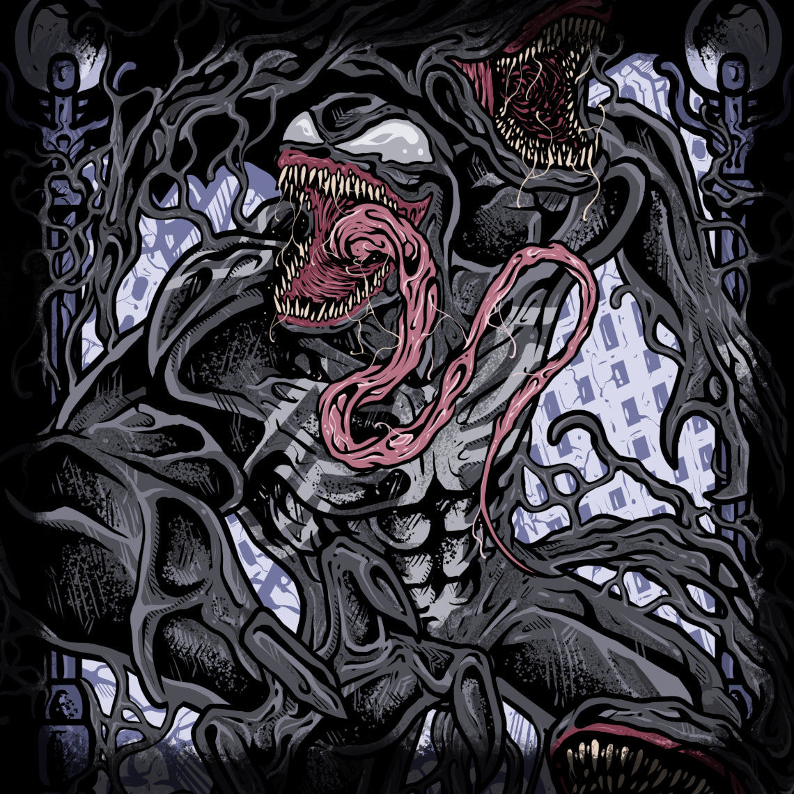 Artwork of Venom Symbiote. Venom is one of Marvel’s most iconic antiheroes, created through the bond between an alien symbiote and hosts like Eddie Brock. With monstrous strength, shape-shifting abilities, and a terrifying appearance, Venom walks the line between hero and predator, driven by rage, survival, and a twisted sense of justice.