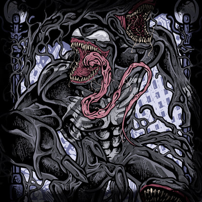 Artwork of Venom Symbiote. Venom is one of Marvel’s most iconic antiheroes, created through the bond between an alien symbiote and hosts like Eddie Brock. With monstrous strength, shape-shifting abilities, and a terrifying appearance, Venom walks the line between hero and predator, driven by rage, survival, and a twisted sense of justice.